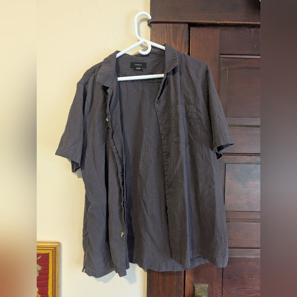Cotton On Grey 100% Cotton Men's Button‎ Down
